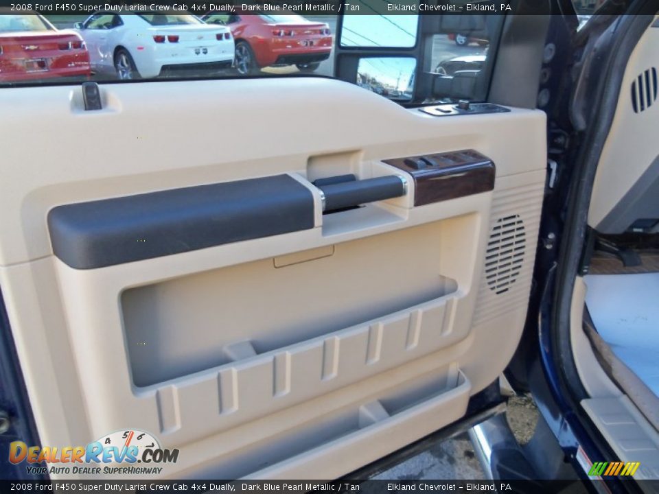 2008 Ford F450 Super Duty Lariat Crew Cab 4x4 Dually Dark Blue Pearl Metallic / Tan Photo #15