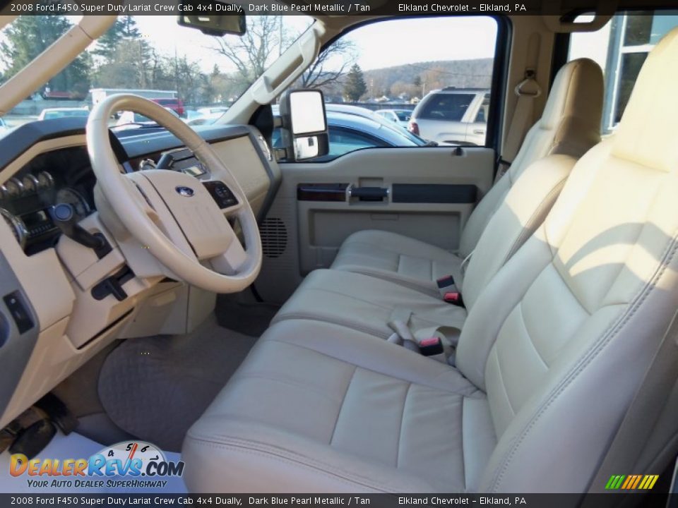 2008 Ford F450 Super Duty Lariat Crew Cab 4x4 Dually Dark Blue Pearl Metallic / Tan Photo #16