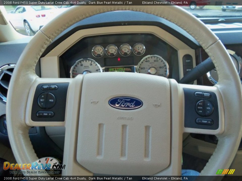 2008 Ford F450 Super Duty Lariat Crew Cab 4x4 Dually Dark Blue Pearl Metallic / Tan Photo #21