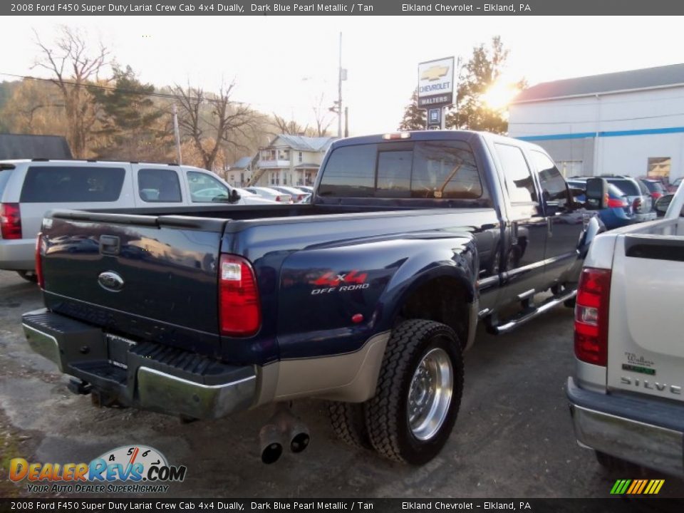 2008 Ford F450 Super Duty Lariat Crew Cab 4x4 Dually Dark Blue Pearl Metallic / Tan Photo #27