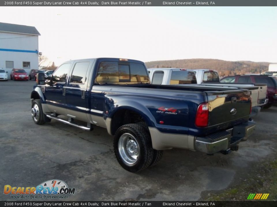 2008 Ford F450 Super Duty Lariat Crew Cab 4x4 Dually Dark Blue Pearl Metallic / Tan Photo #28