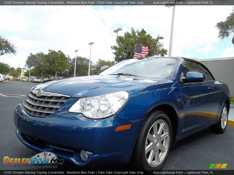 2008 Chrysler Sebring Touring Convertible Marathon Blue Pearl / Dark Slate Gray/Light Slate Gray Photo #14