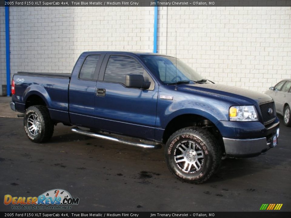 2005 Ford F150 XLT SuperCab 4x4 True Blue Metallic / Medium Flint Grey Photo #1