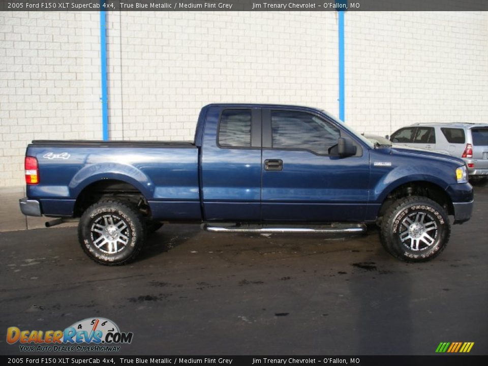 2005 Ford F150 XLT SuperCab 4x4 True Blue Metallic / Medium Flint Grey Photo #3