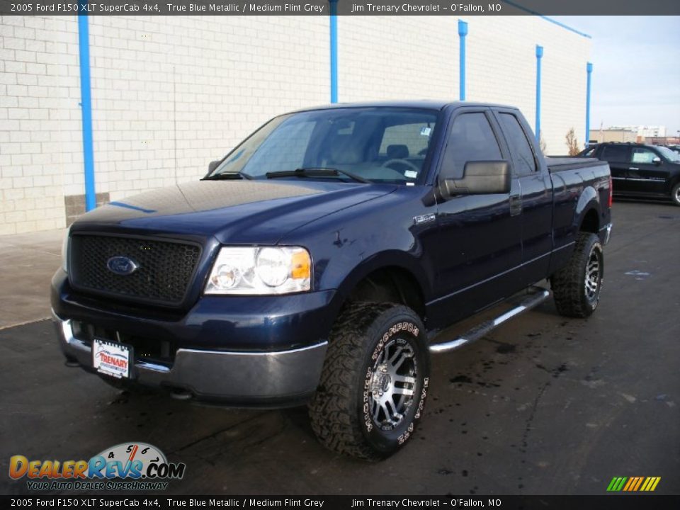 2005 Ford F150 XLT SuperCab 4x4 True Blue Metallic / Medium Flint Grey Photo #6
