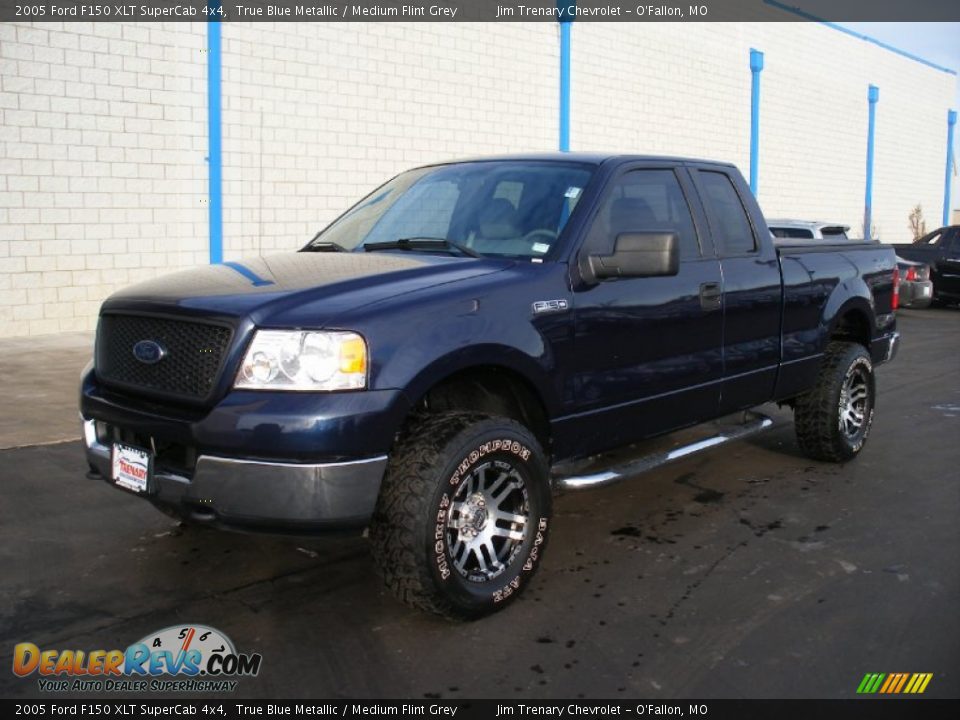 2005 Ford F150 XLT SuperCab 4x4 True Blue Metallic / Medium Flint Grey Photo #7
