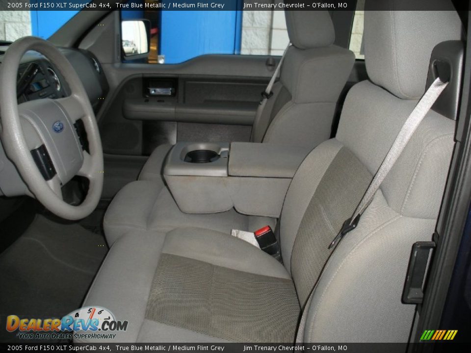 2005 Ford F150 XLT SuperCab 4x4 True Blue Metallic / Medium Flint Grey Photo #14