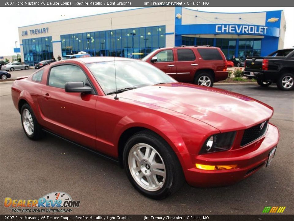 2007 Ford Mustang V6 Deluxe Coupe Redfire Metallic / Light Graphite Photo #2