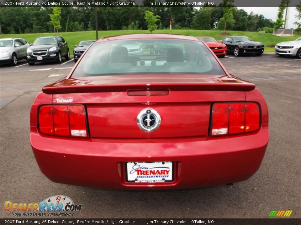 2007 Ford Mustang V6 Deluxe Coupe Redfire Metallic / Light Graphite Photo #6