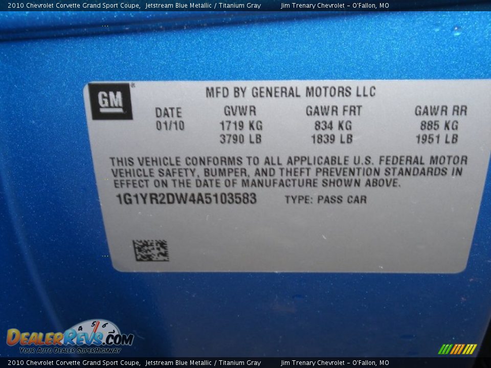 2010 Chevrolet Corvette Grand Sport Coupe Jetstream Blue Metallic / Titanium Gray Photo #31