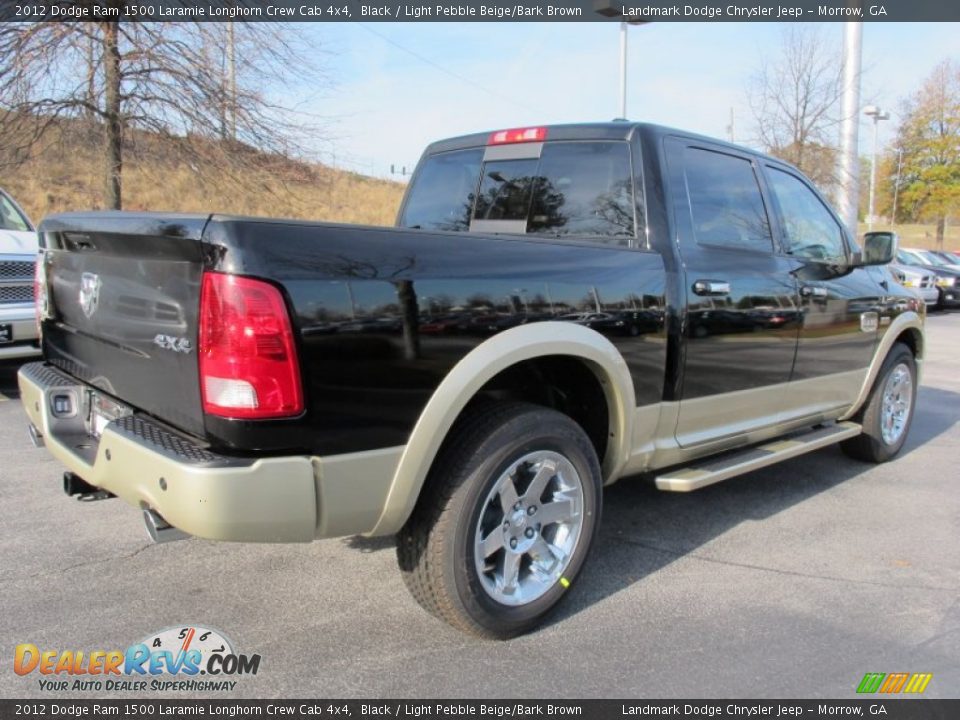 2012 Dodge Ram 1500 Laramie Longhorn Crew Cab 4x4 Black / Light Pebble Beige/Bark Brown Photo #3