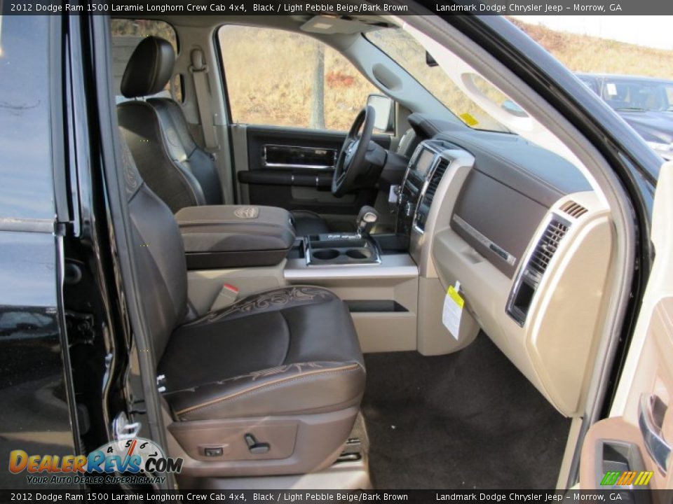 2012 Dodge Ram 1500 Laramie Longhorn Crew Cab 4x4 Black / Light Pebble Beige/Bark Brown Photo #9