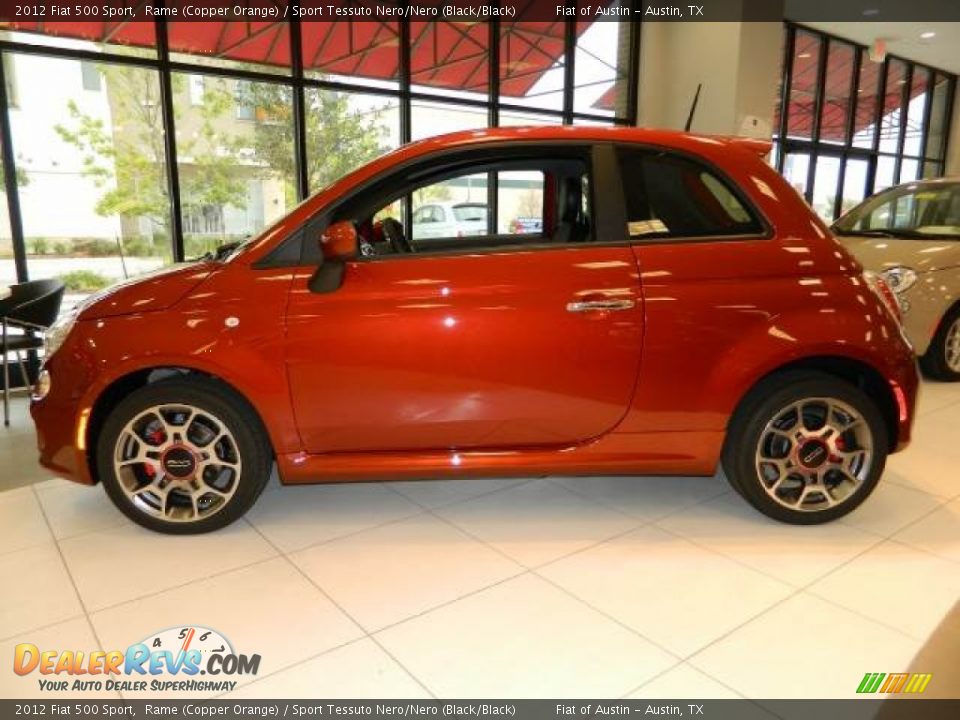 2012 Fiat 500 Sport Rame (Copper Orange) / Sport Tessuto Nero/Nero (Black/Black) Photo #2