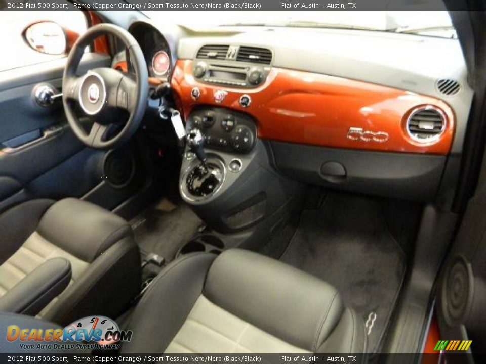 2012 Fiat 500 Sport Rame (Copper Orange) / Sport Tessuto Nero/Nero (Black/Black) Photo #5