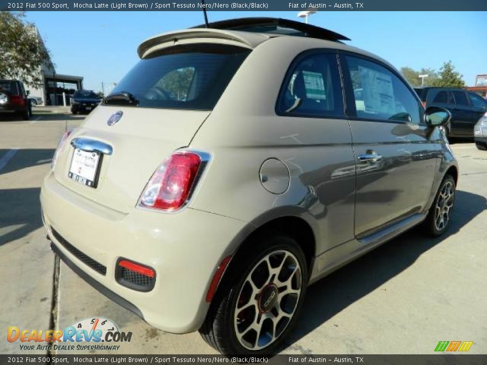 2012 Fiat 500 Sport Mocha Latte (Light Brown) / Sport Tessuto Nero/Nero (Black/Black) Photo #3