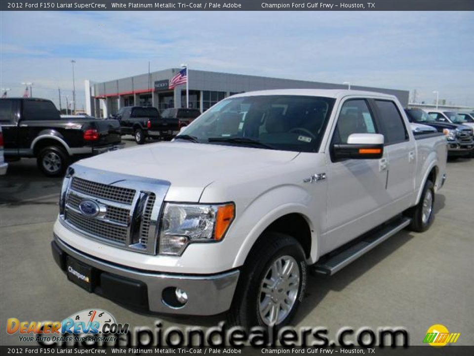 2012 Ford F150 Lariat SuperCrew White Platinum Metallic Tri-Coat / Pale Adobe Photo #1