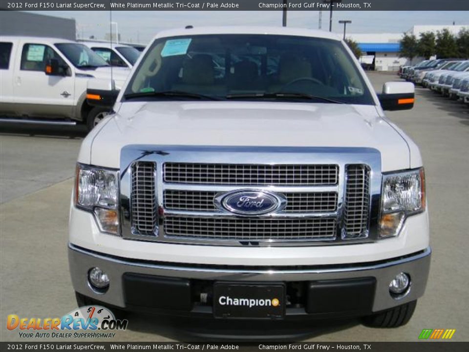 2012 Ford F150 Lariat SuperCrew White Platinum Metallic Tri-Coat / Pale Adobe Photo #2