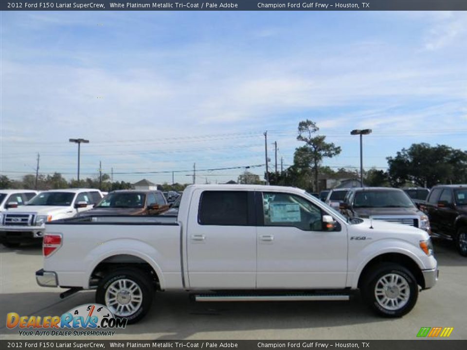 2012 Ford F150 Lariat SuperCrew White Platinum Metallic Tri-Coat / Pale Adobe Photo #4