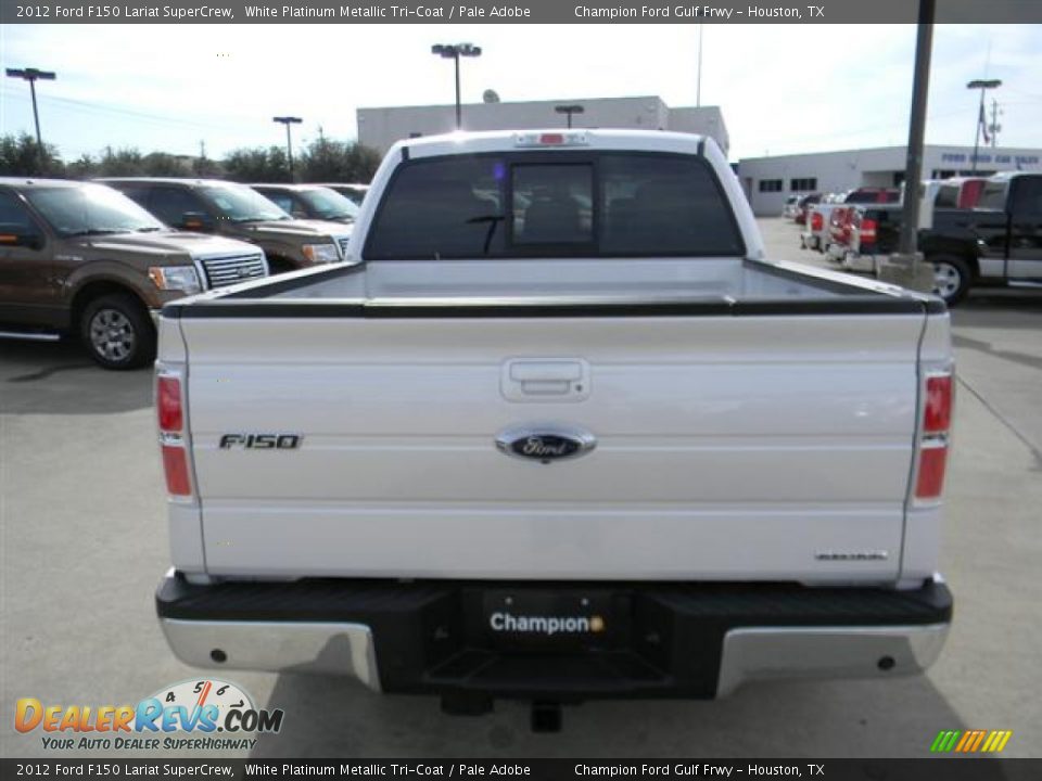 2012 Ford F150 Lariat SuperCrew White Platinum Metallic Tri-Coat / Pale Adobe Photo #6