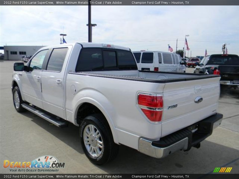 2012 Ford F150 Lariat SuperCrew White Platinum Metallic Tri-Coat / Pale Adobe Photo #7