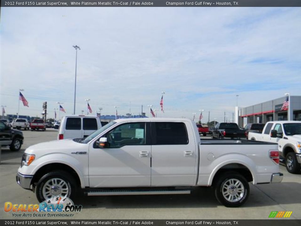 2012 Ford F150 Lariat SuperCrew White Platinum Metallic Tri-Coat / Pale Adobe Photo #8