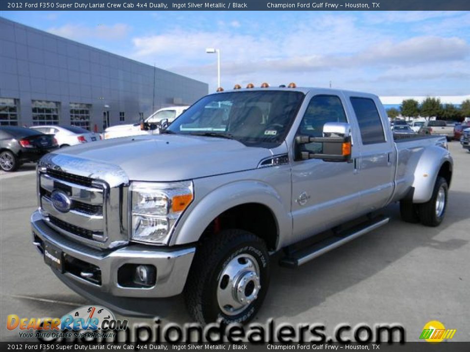 2012 Ford F350 Super Duty Lariat Crew Cab 4x4 Dually Ingot Silver Metallic / Black Photo #1