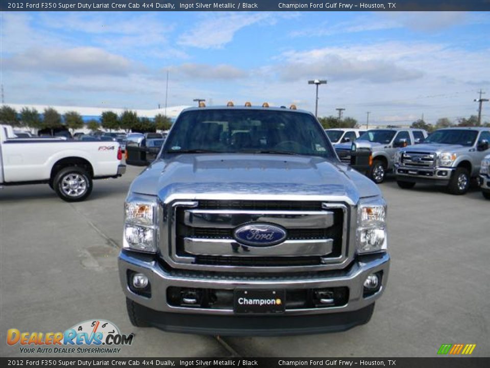 2012 Ford F350 Super Duty Lariat Crew Cab 4x4 Dually Ingot Silver Metallic / Black Photo #2