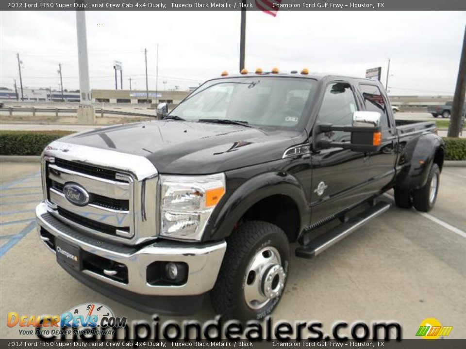 2012 Ford F350 Super Duty Lariat Crew Cab 4x4 Dually Tuxedo Black Metallic / Black Photo #1