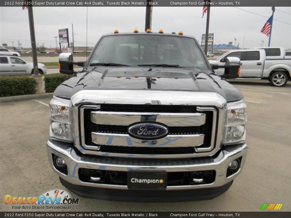 2012 Ford F350 Super Duty Lariat Crew Cab 4x4 Dually Tuxedo Black Metallic / Black Photo #2