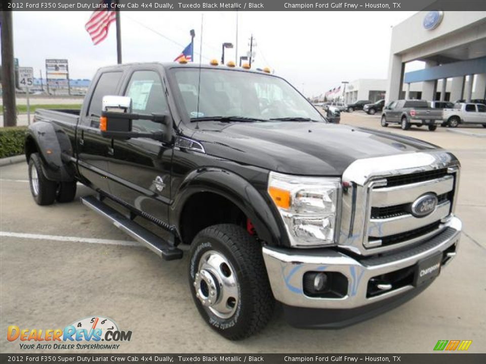 2012 Ford F350 Super Duty Lariat Crew Cab 4x4 Dually Tuxedo Black Metallic / Black Photo #3