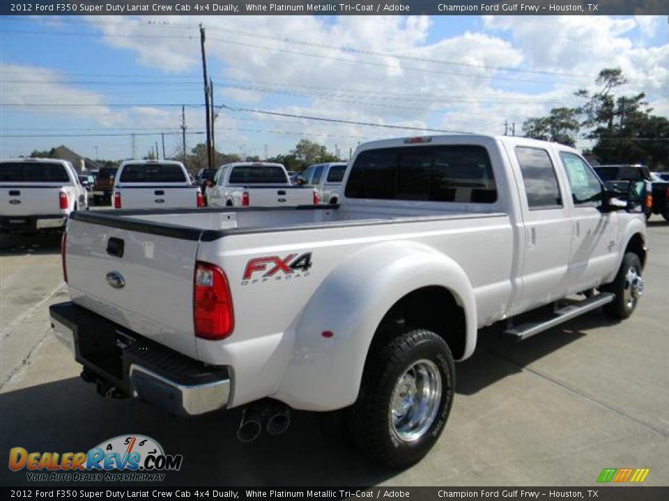 White Platinum Metallic Tri-Coat 2012 Ford F350 Super Duty Lariat Crew Cab 4x4 Dually Photo #5