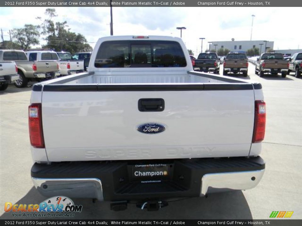 2012 Ford F350 Super Duty Lariat Crew Cab 4x4 Dually White Platinum Metallic Tri-Coat / Adobe Photo #6