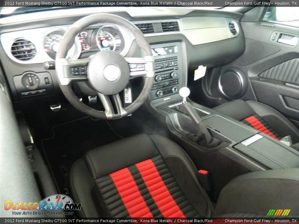 Charcoal Black/Red Interior - 2012 Ford Mustang Shelby GT500 SVT Performance Package Convertible Photo #10