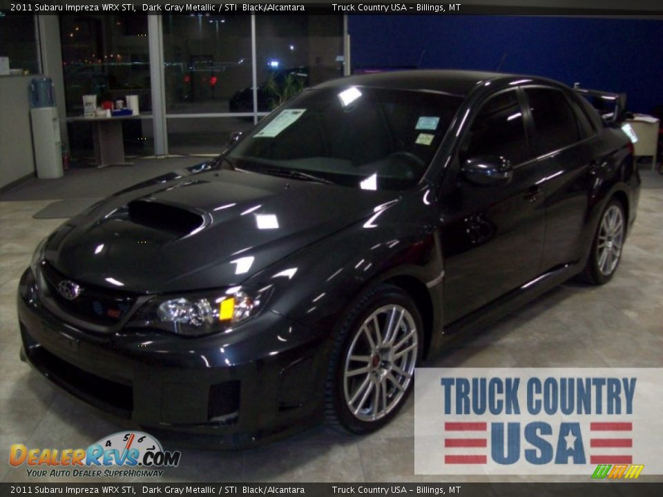 2011 Subaru Impreza WRX STi Dark Gray Metallic / STI  Black/Alcantara Photo #1