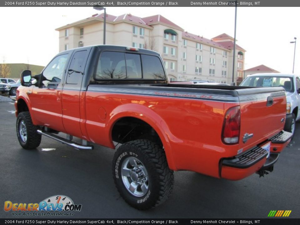 2004 Ford F250 Super Duty Harley Davidson SuperCab 4x4 Black/Competition Orange / Black Photo #5