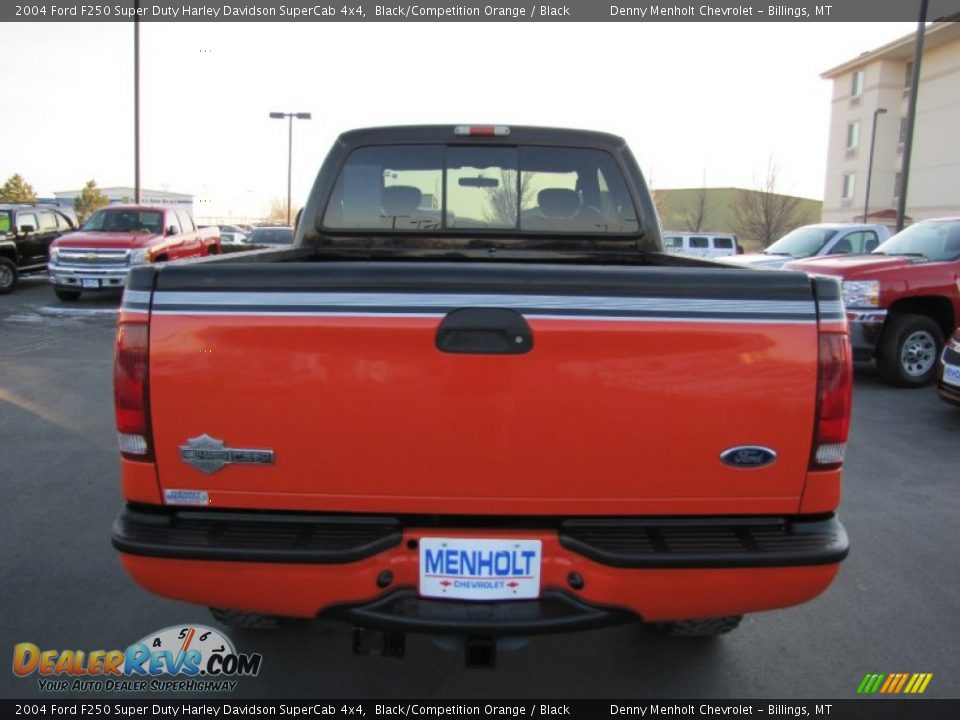 2004 Ford F250 Super Duty Harley Davidson SuperCab 4x4 Black/Competition Orange / Black Photo #6