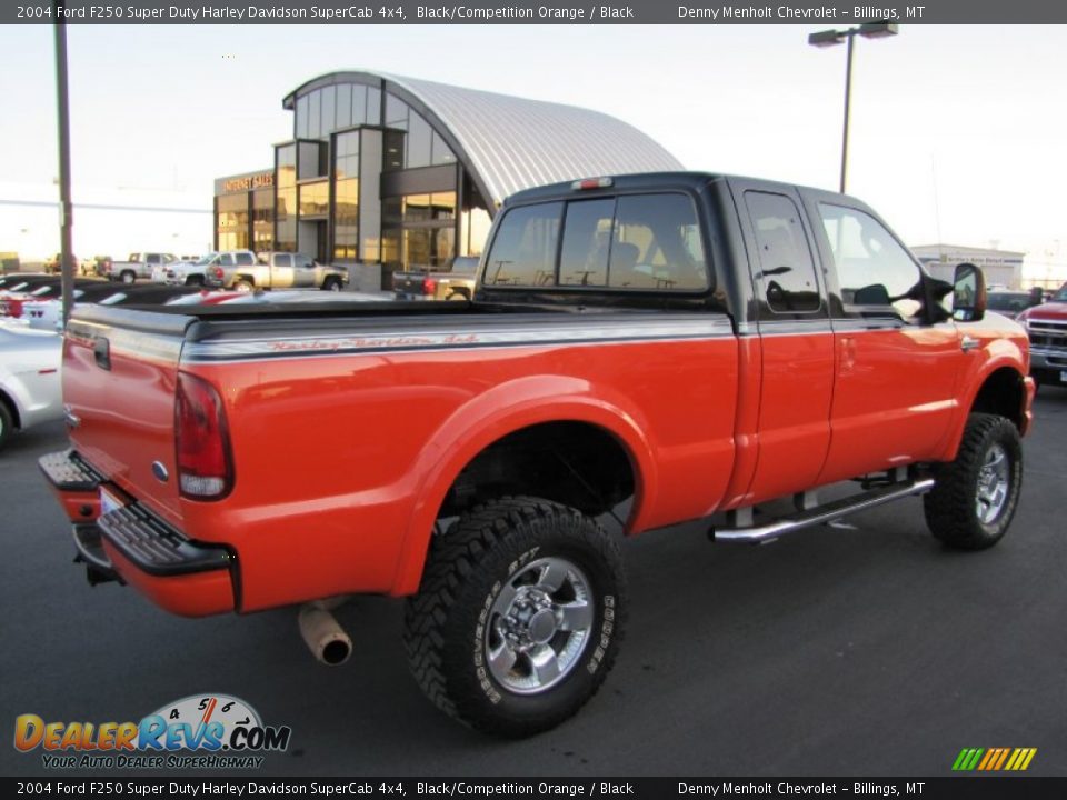 2004 Ford F250 Super Duty Harley Davidson SuperCab 4x4 Black/Competition Orange / Black Photo #7