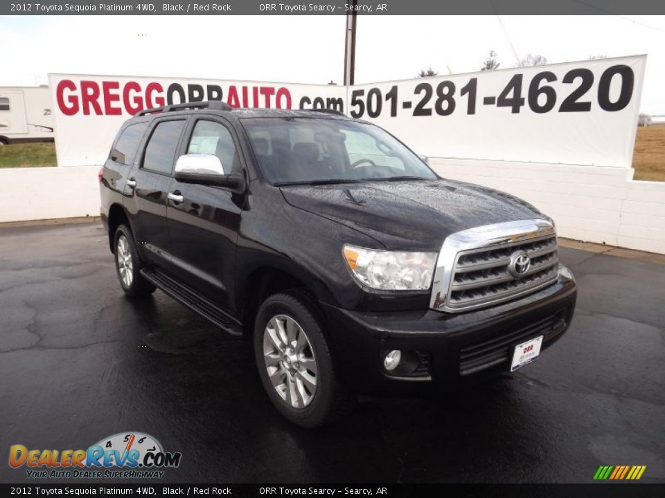 2012 Toyota Sequoia Platinum 4WD Black / Red Rock Photo #1