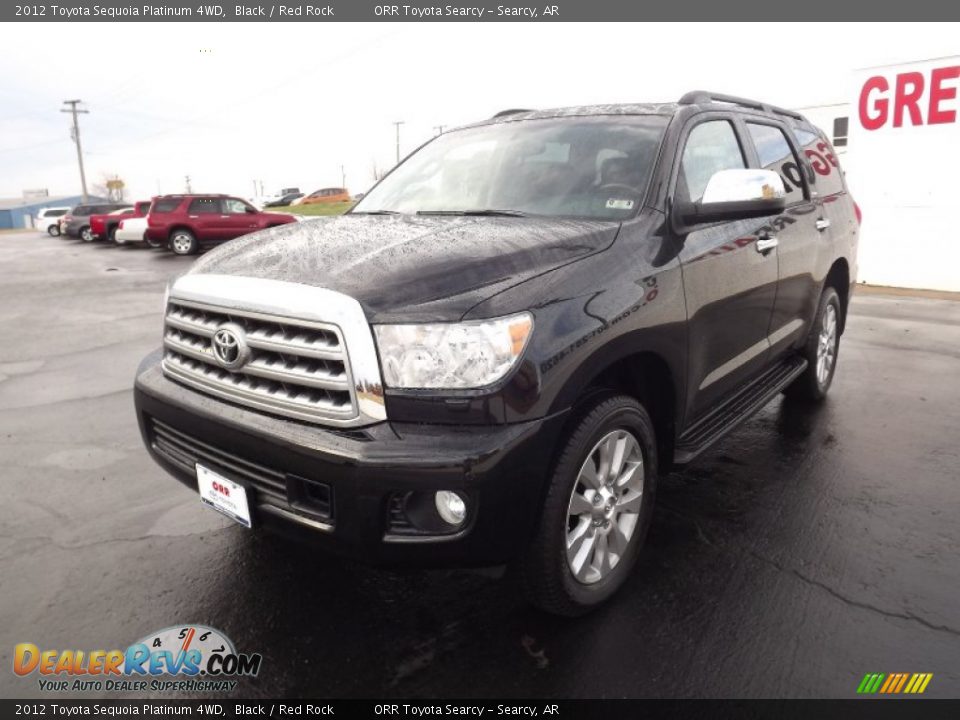 2012 Toyota Sequoia Platinum 4WD Black / Red Rock Photo #3