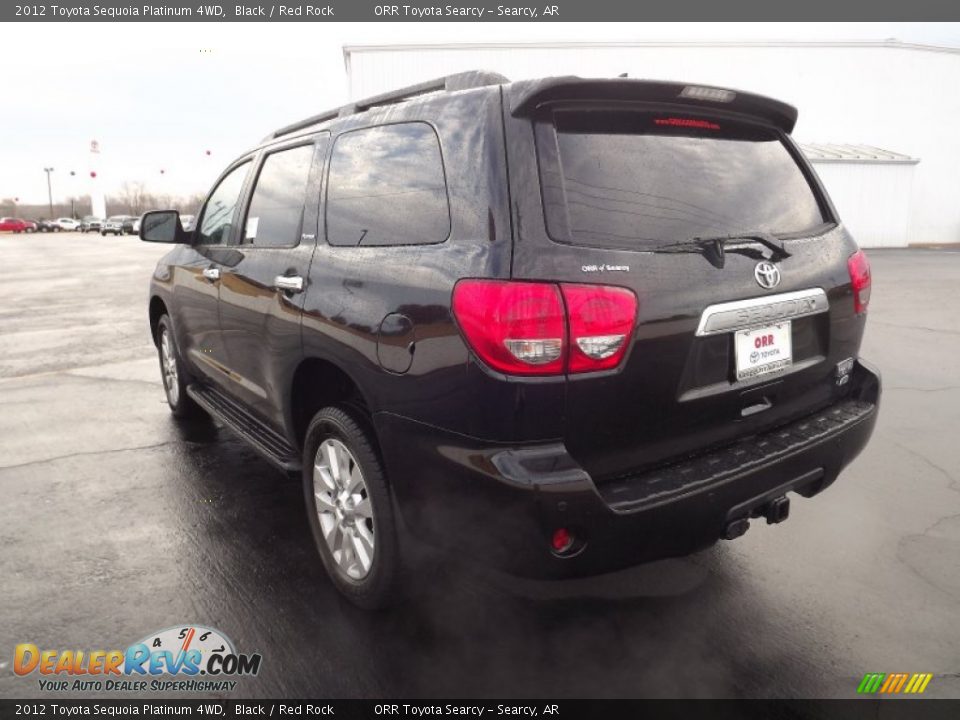 2012 Toyota Sequoia Platinum 4WD Black / Red Rock Photo #5