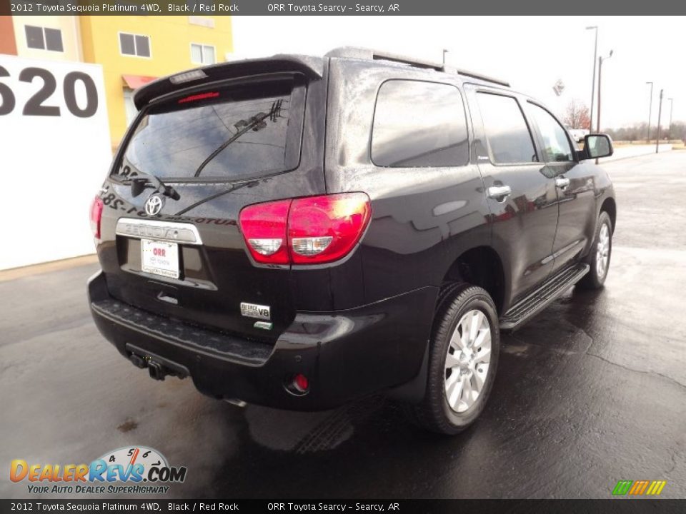 2012 Toyota Sequoia Platinum 4WD Black / Red Rock Photo #7