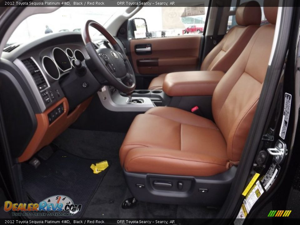 2012 Toyota Sequoia Platinum 4WD Black / Red Rock Photo #11