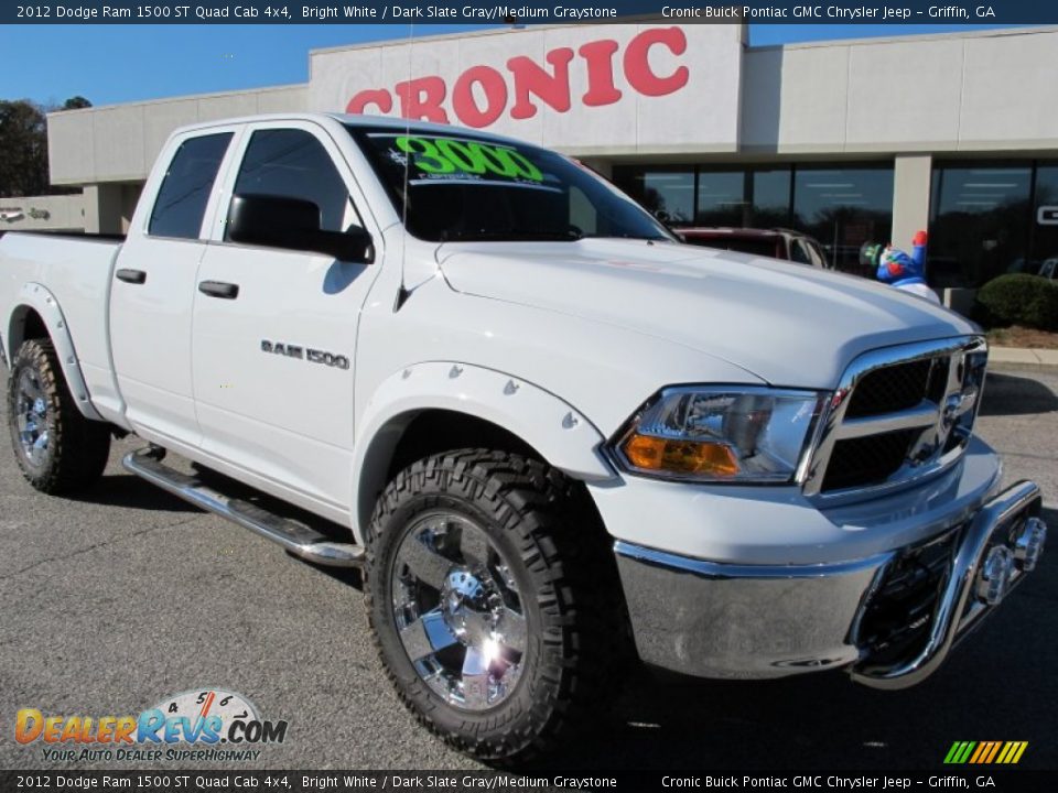 2012 Dodge Ram 1500 ST Quad Cab 4x4 Bright White / Dark Slate Gray/Medium Graystone Photo #1