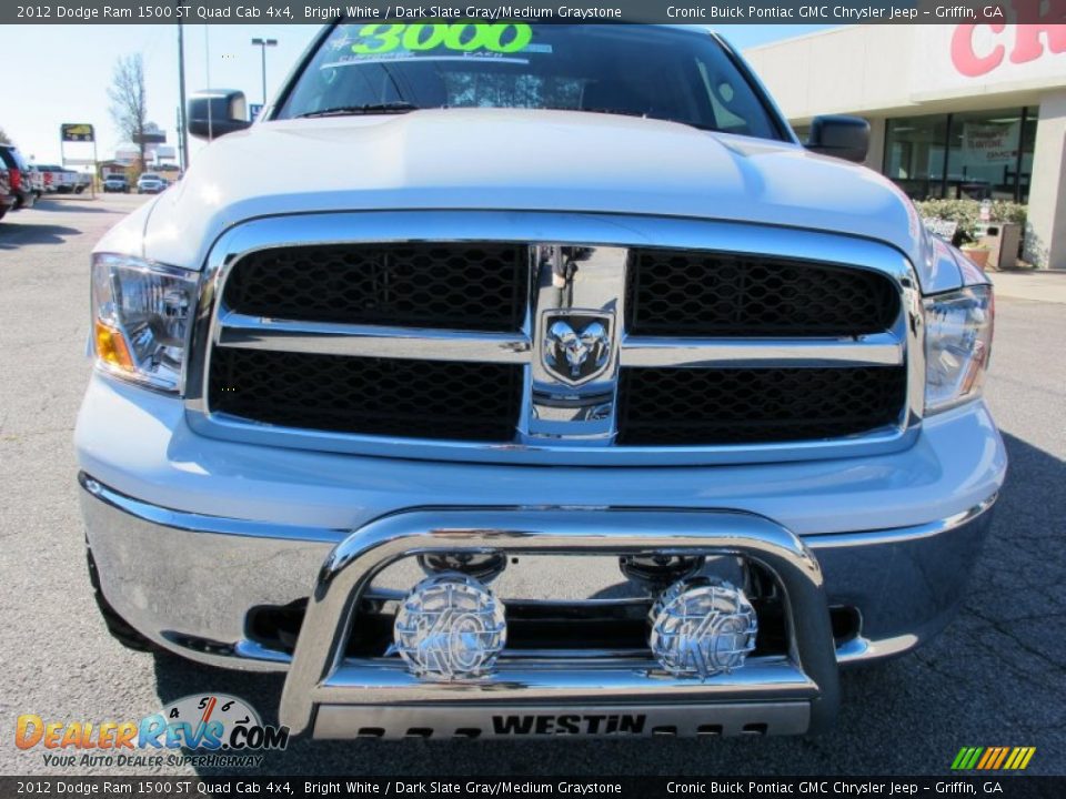 2012 Dodge Ram 1500 ST Quad Cab 4x4 Bright White / Dark Slate Gray/Medium Graystone Photo #2