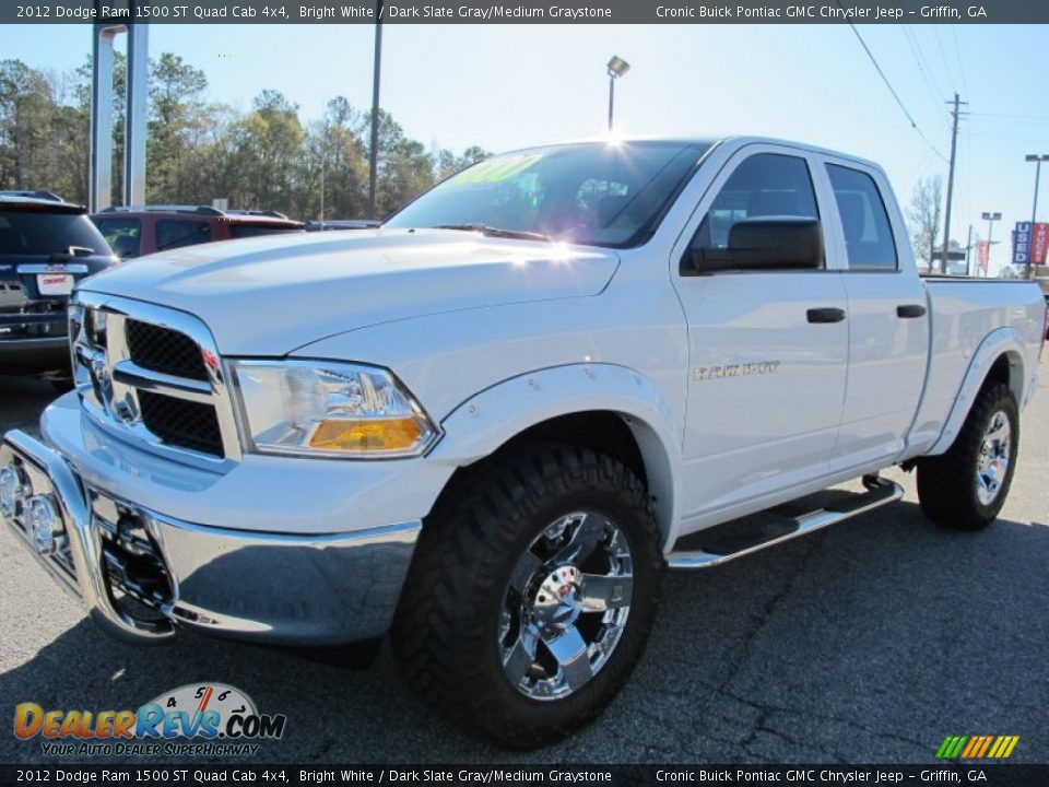 2012 Dodge Ram 1500 ST Quad Cab 4x4 Bright White / Dark Slate Gray/Medium Graystone Photo #3