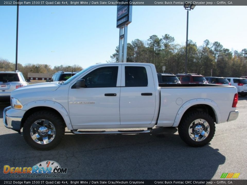 2012 Dodge Ram 1500 ST Quad Cab 4x4 Bright White / Dark Slate Gray/Medium Graystone Photo #4