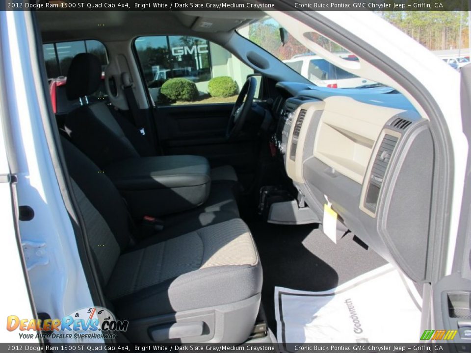 2012 Dodge Ram 1500 ST Quad Cab 4x4 Bright White / Dark Slate Gray/Medium Graystone Photo #15