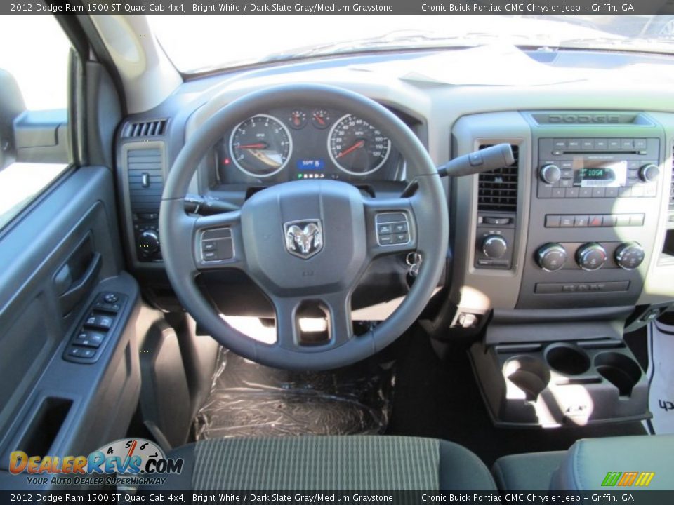 2012 Dodge Ram 1500 ST Quad Cab 4x4 Bright White / Dark Slate Gray/Medium Graystone Photo #18