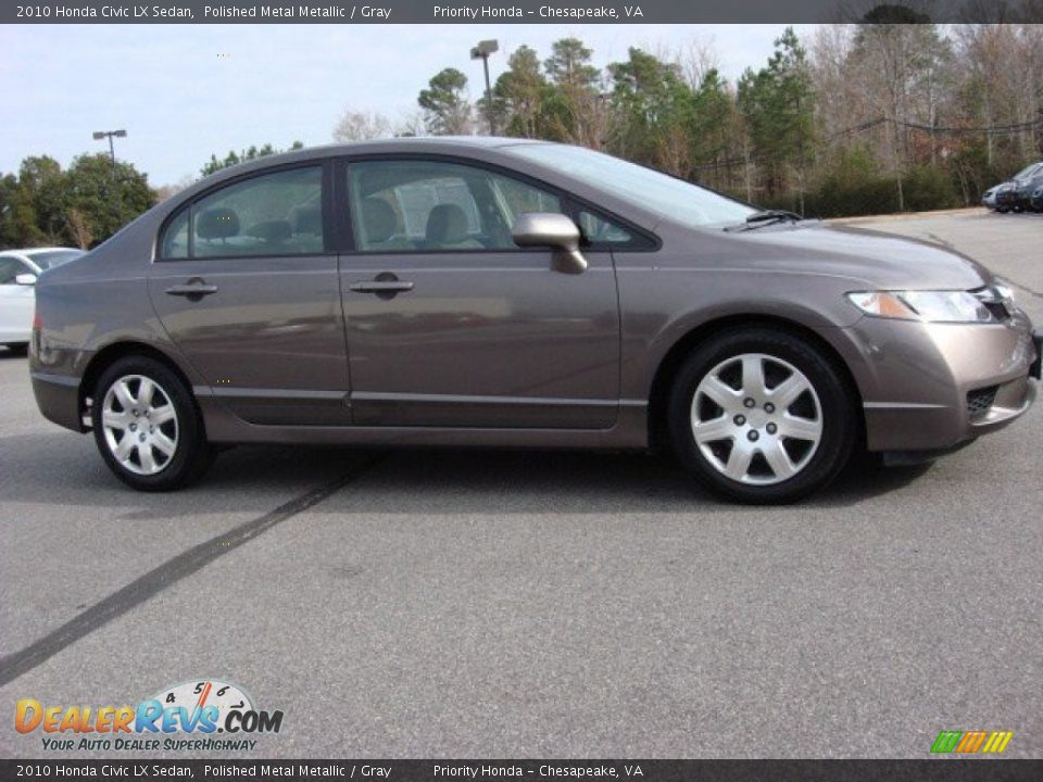 2010 Honda Civic LX Sedan Polished Metal Metallic / Gray Photo #6