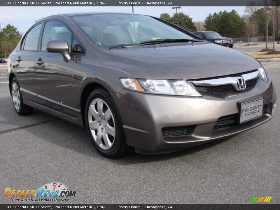 2010 Honda Civic LX Sedan Polished Metal Metallic / Gray Photo #7